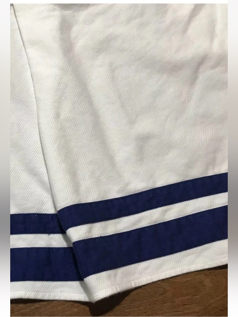 JUST BORN BABY BLUE WHITE STRIPED STRIPES BED SKIRT BEDSKIRT CRIB SKIRT